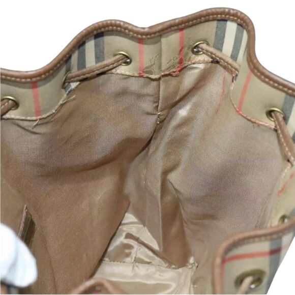 BURBERRYS Nova Check Canvas Leather Bucket Shoulder Bag 💼 - Picture 14 of 15